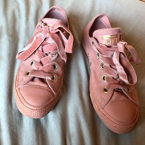 Pink Leather Converse Sneakers